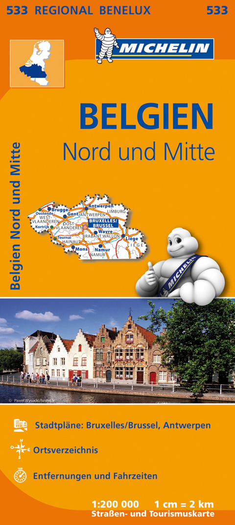 Michelin Karte Belgien Nord und Mitte. Noord- en Midden-Belgie. Belgique Nord et Centre