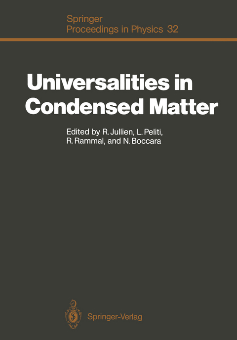 Universalities in Condensed Matter - 