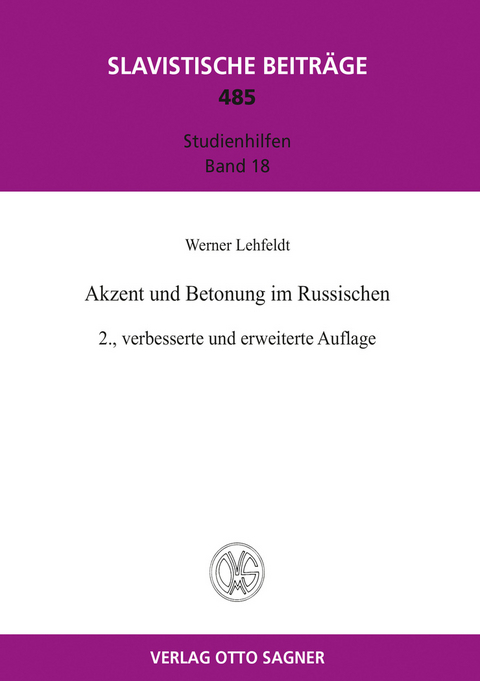 Akzent und Betonung im Russischen - Werner Lehfeldt