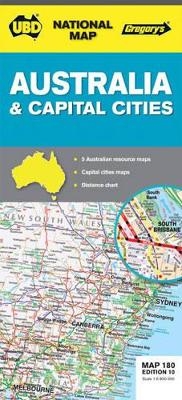 Australia & Capital Cities Map 180 10th ed -  UBD Gregory's