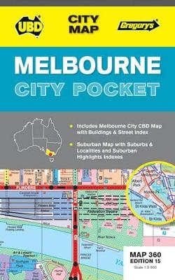 Melbourne City Pocket Map 360 15th ed -  UBD Gregorys