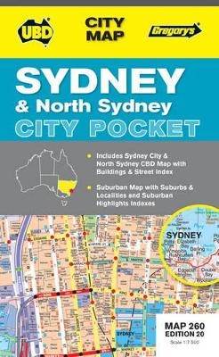 Sydney & North Sydney City Pocket Map 260 20th ed -  UBD Gregorys