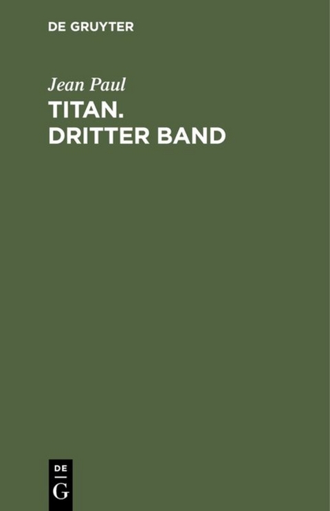 Titan. Dritter Band - Jean Paul