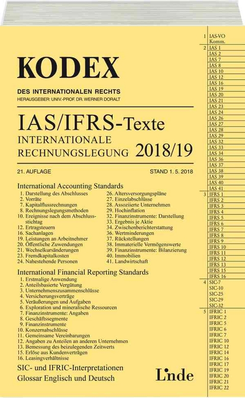 KODEX Internationale Rechnungslegung IAS/IFRS - Texte 2018/19 - Alfred Wagenhofer