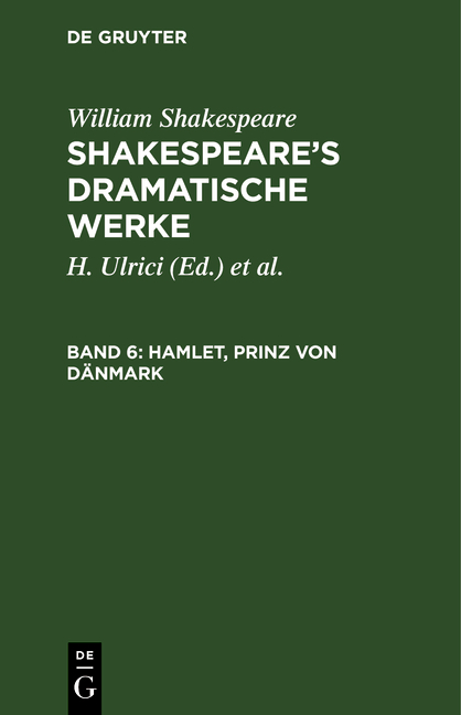 William Shakespeare: Shakespeare’s dramatische Werke / Hamlet, Prinz von Dänmark