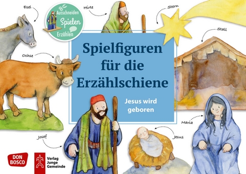 Jesus wird geboren. Erzählschienen-Figurenset