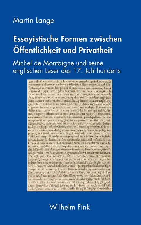 Essayistische Formen zwischen Öffentlichkeit und Privatheit - Martin Lange