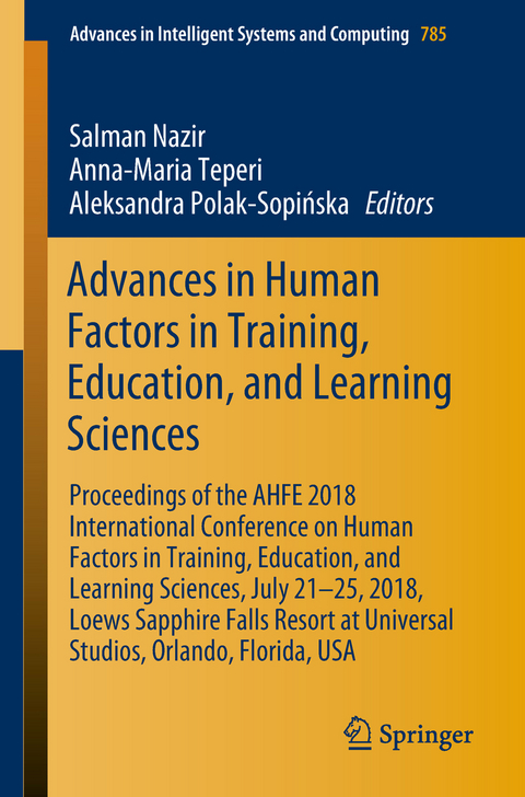 Advances in Human Factors in Training, Education, and Learning Sciences - 