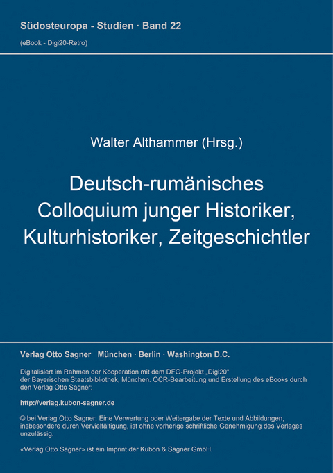 Deutsch-rumänisches Colloquium junger Historiker, Kulturhistoriker, Zeitgeschichtler - 