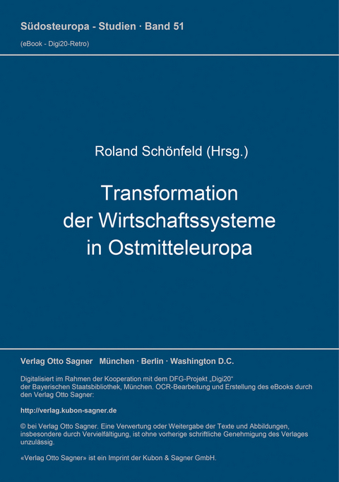 Transformation der Wirtschaftssysteme in Ostmitteleuropa - 