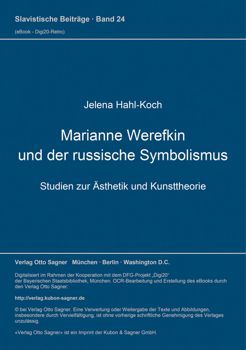 Marianne Werefkin und der russische Symbolismus - Jelena Hahl-Koch