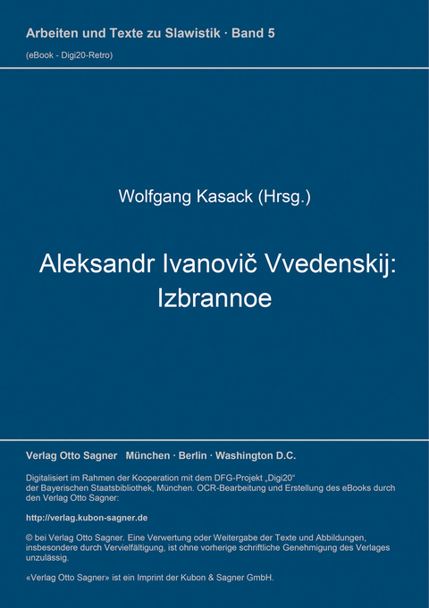 Aleksandr Ivanovič Vvedenskij: Izbrannoe - 