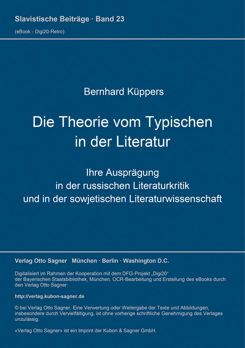 Die Theorie vom Typischen in der Literatur - Bernhard Küppers