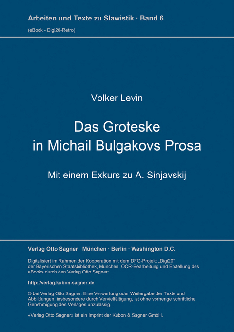 Das Groteske in Michail Bulgakovs Prosa - Volker Levin