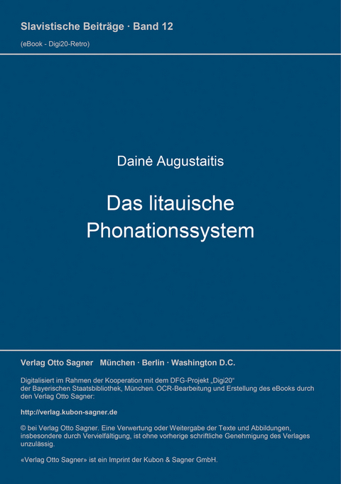 Das litauische Phonationssystem - Daine Augustaitis