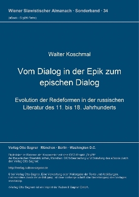 Vom Dialog in der Epik zum epischen Dialog - Walter Koschmal