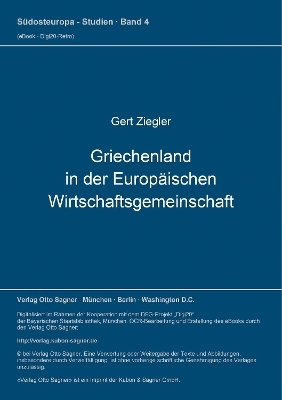 Griechenland in der Europäischen Wirtschaftsgemeinschaft - Gert Ziegler