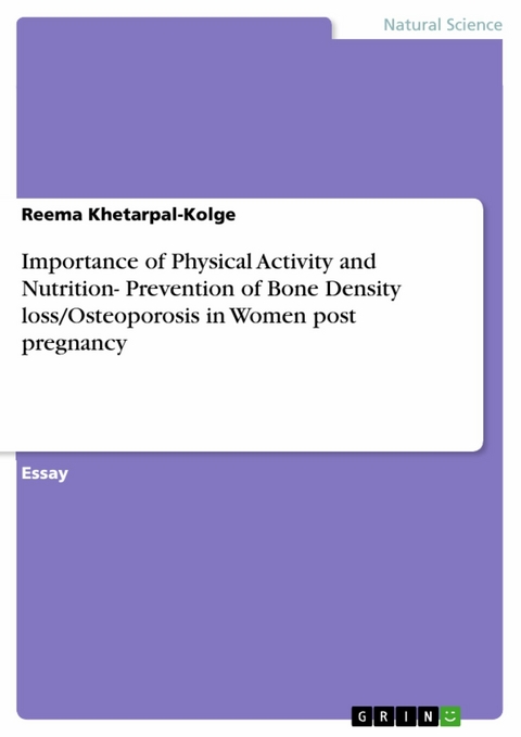 Importance of Physical Activity and Nutrition- Prevention of Bone Density loss/Osteoporosis in Women post pregnancy - Reema Khetarpal-Kolge