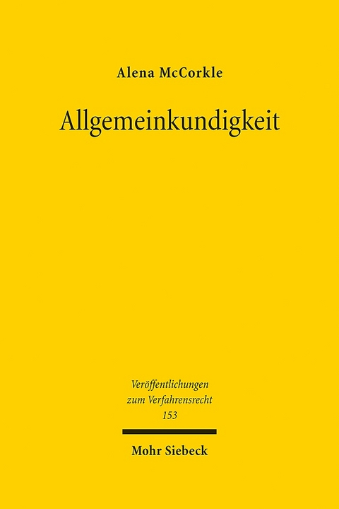 Allgemeinkundigkeit - Alena McCorkle