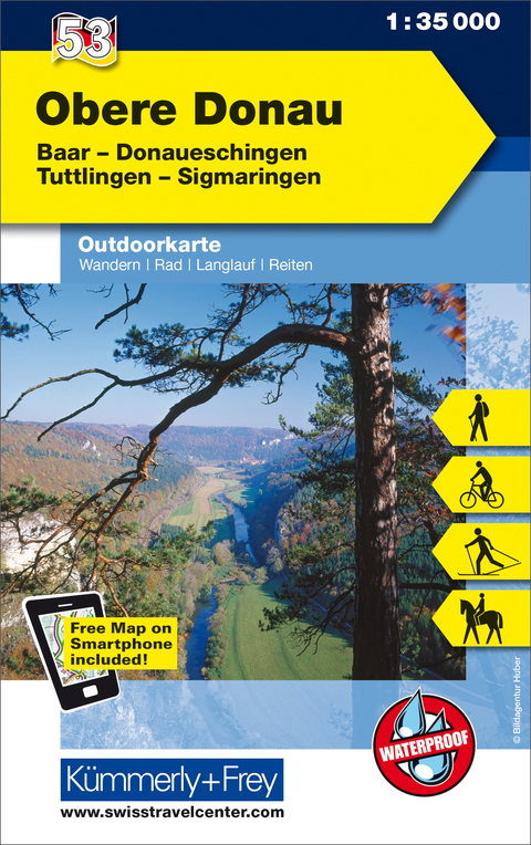 Obere Donau Baar, Donaueschingen, Tuttlingen, Sigmaringen Nr. 53 Outdoorkarte Deutschland 1:35 000