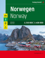 Norwegen, Autoatlas 1:250.000 - 1:400.000 - 