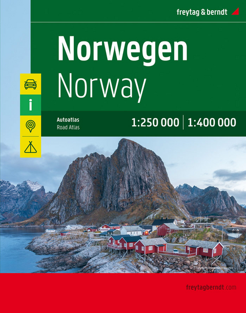 Norwegen, Autoatlas 1:250.000 - 1:400.000 - 