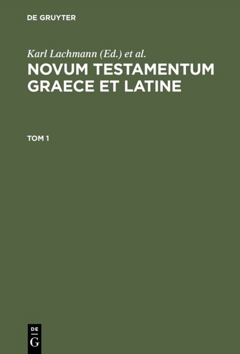 Novum Testamentum Graece et Latine / Novum Testamentum Graece et Latine. Tom 1 - 