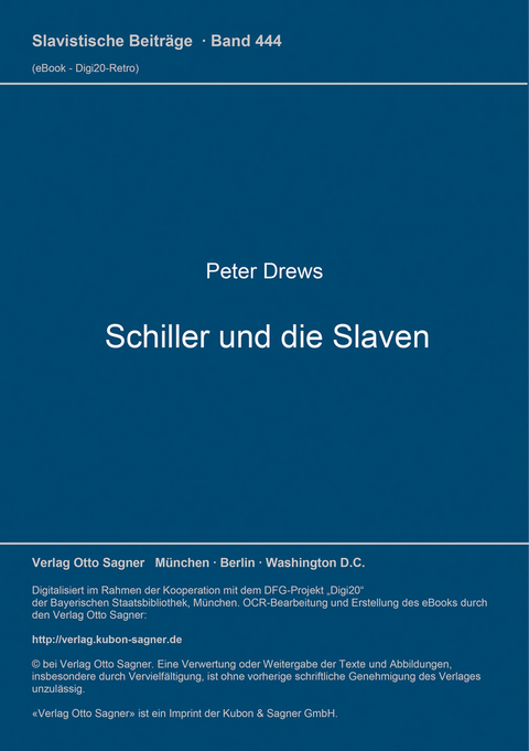 Schiller und die Slaven - Peter Drews