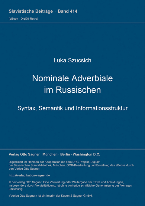 Nominale Adverbiale im Russischen - Luka Szucsich