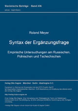 Syntax der Ergänzungsfrage - Roland Meyer