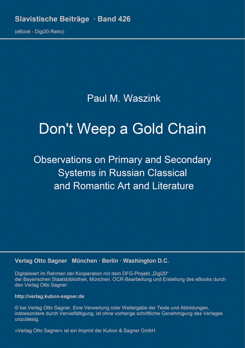 Don't Weep a Gold Chain - Paul M. Waszink