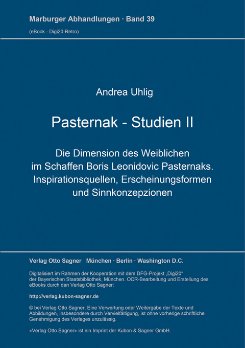 Pasternak-Studien II - Andrea Uhlig