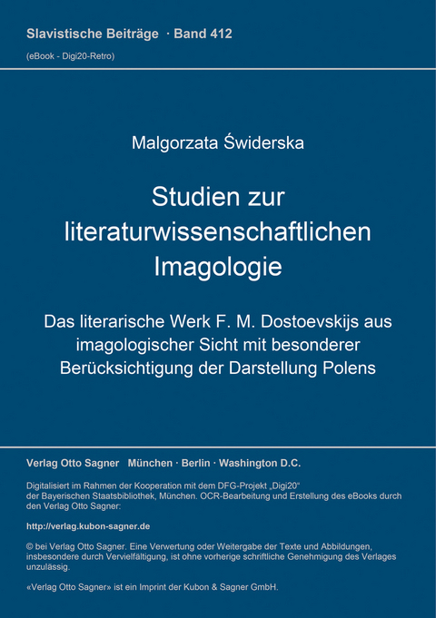 Studien zur literaturwissenschaftlichen Imagologie - Malgorzata Swiderska