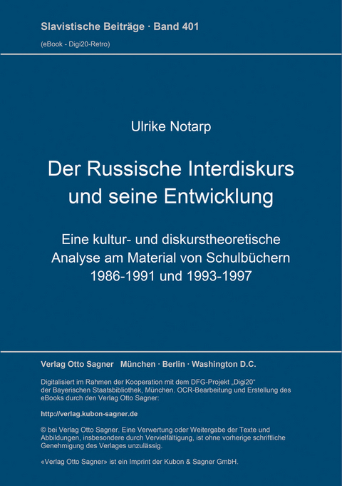 Der Russische Interdiskurs und seine Entwicklung - Ulrike Notarp