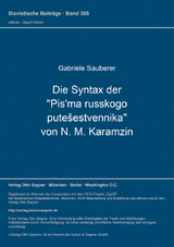 Die Syntax der "Pis'ma russkogo putešestvennika" von N. M. Karamzin - Gabriele Sauberer