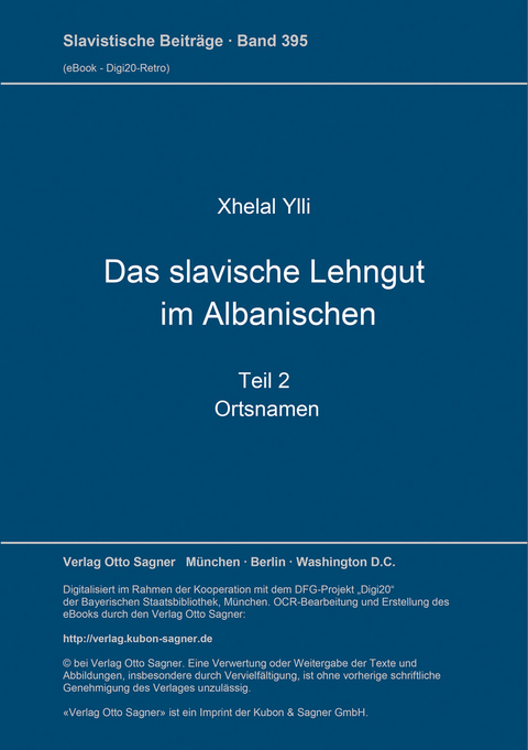 Das slavische Lehngut im Albanischen - Xhelal Ylli