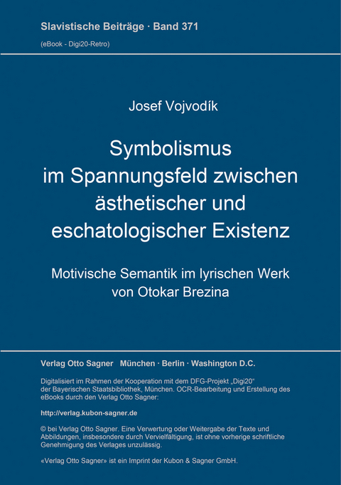 Symbolismus im Spannungsfeld zwischen ästhetischer und eschatologischer Existenz - Josef Vojvodík