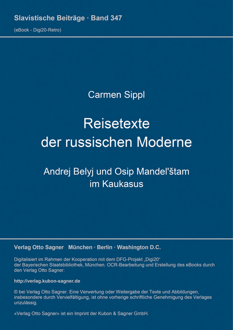 Reisetexte der russischen Moderne - Carmen Sippl