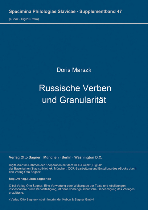 Russische Verben und Granularität - Doris Marszk