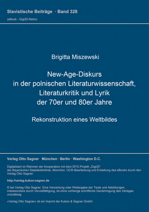 New-Age-Diskurs in der polnischen Literaturwissenschaft, Literaturkritik und Lyrik der 70er und 80er Jahre - Brigitta Miszewski