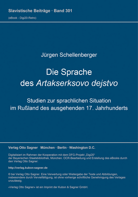 Die Sprache des Artakserksovo dejstvo - Jürgen Schellenberger