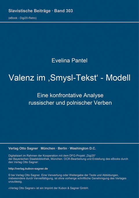 Valenz im ,Smysl-Tekst'-Modell - Evelina Pantel