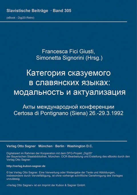 Kategorija skazuemogo v slavjanskich jazykach: Modal'nost' i aktualizacija - Francesca Fici Giusti