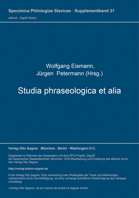 Studia phraseologica et alia - 