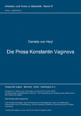 Die Prosa Konstantin Vaginovs - Daniela von Heyl