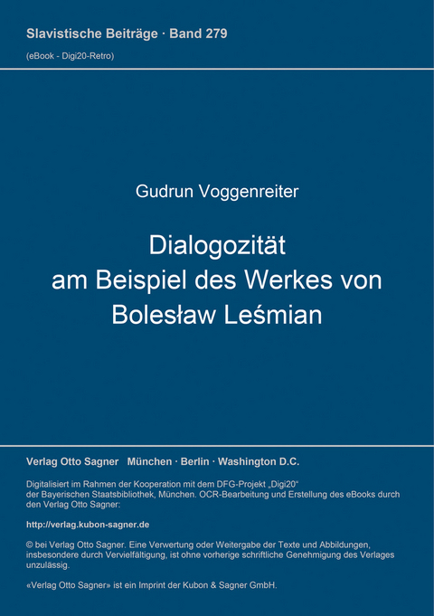 Dialogozität am Beispiel des Werkes von Bolesław Leśmian - Gudrun Voggenreiter