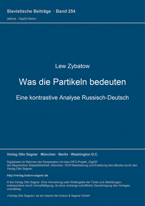 Was die Partikeln bedeuten - Lew Zybatow