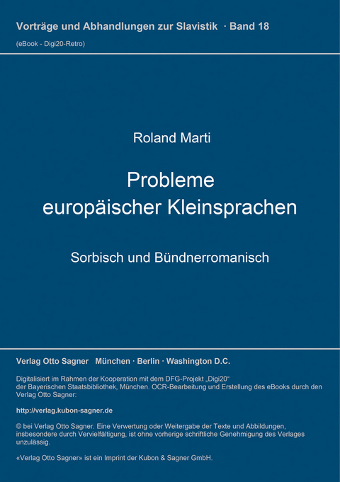 Probleme europäischer Kleinsprachen - Roland Marti