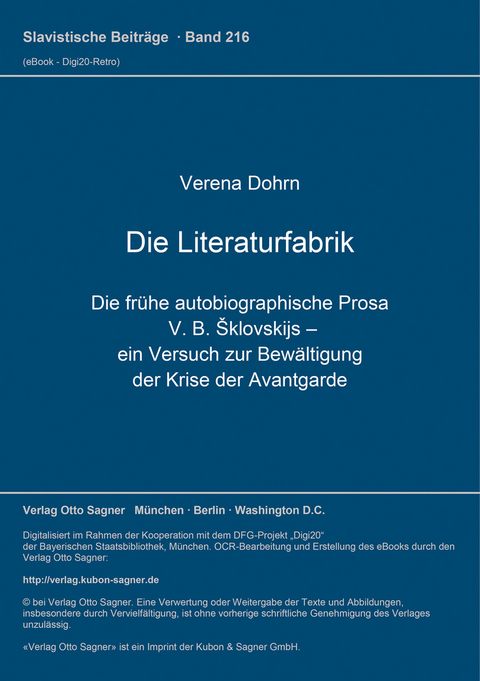 Die Literaturfabrik - Verena Dohrn