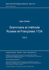 Grammaire et méthode Russes et Françoises 1724. Teil 2 - Jean Sohier